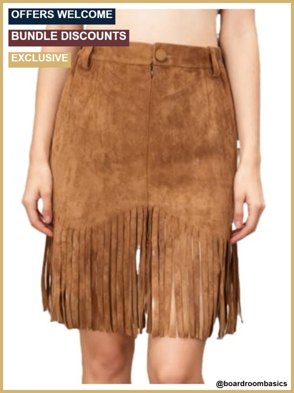Womens Fringe Mini Skirt Suede Western Boho Concert Outfit A-Line Polyester